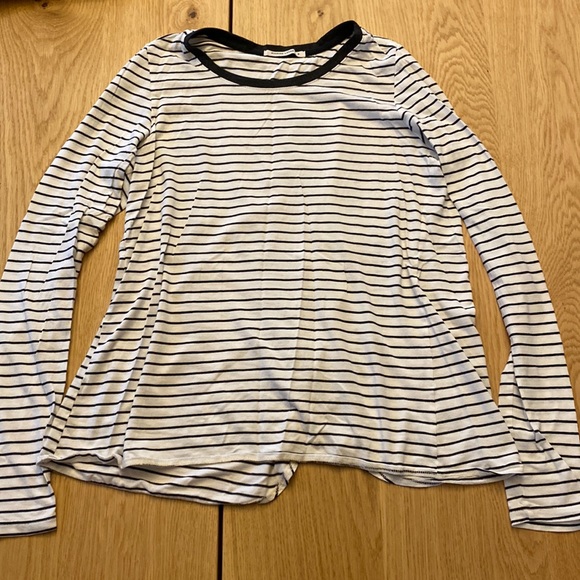 Marine Layer Tops - Marine Layer Black and White Striped Long Sleeve Tee